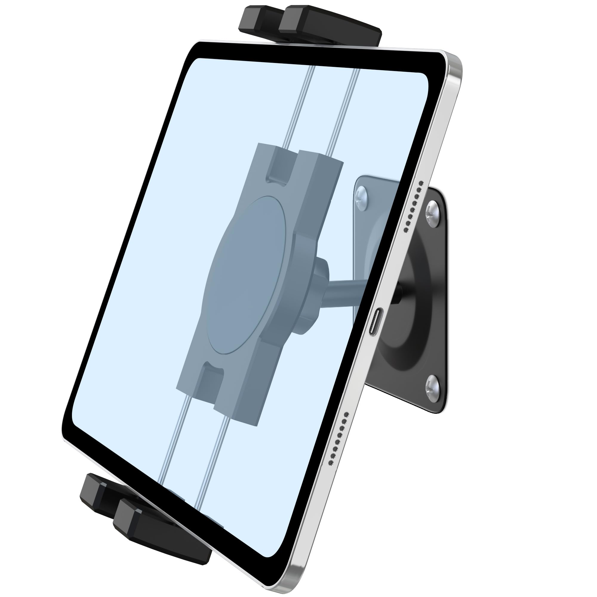 Keuvirya Ipad Wall Mount, Universal 360 Rotating Tablet Wall Mount Holder, Phone Holder Arm Bracket, Compatible With 4.7'' 12.9'