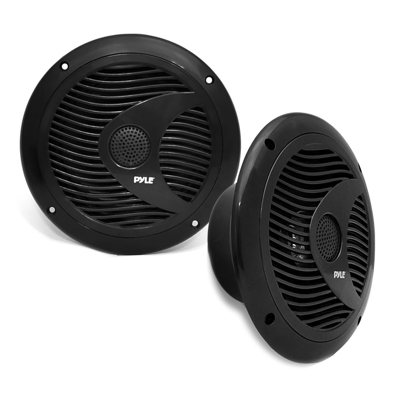 Pyle 6.5    Dual Marine Speakers - Ip44 Waterproof And Weather Resistant Outdoor Audio Stereo Sound System With Built-In Led Lig