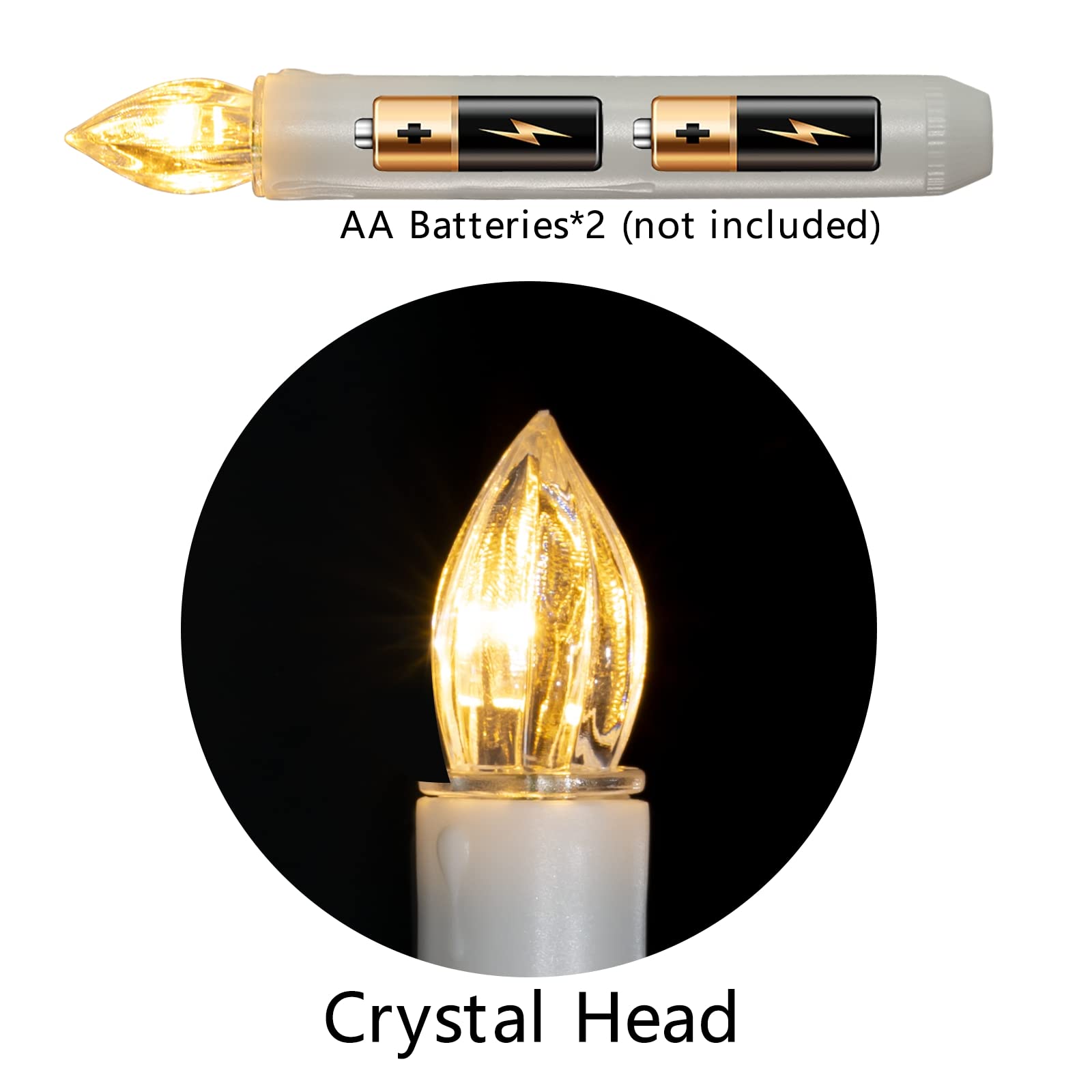 Raycare 12 Pcs Christmas Window Candles With 6 Hour Timer With Suction Cups, Double Brightness Flameless Taper Candle Battery Op