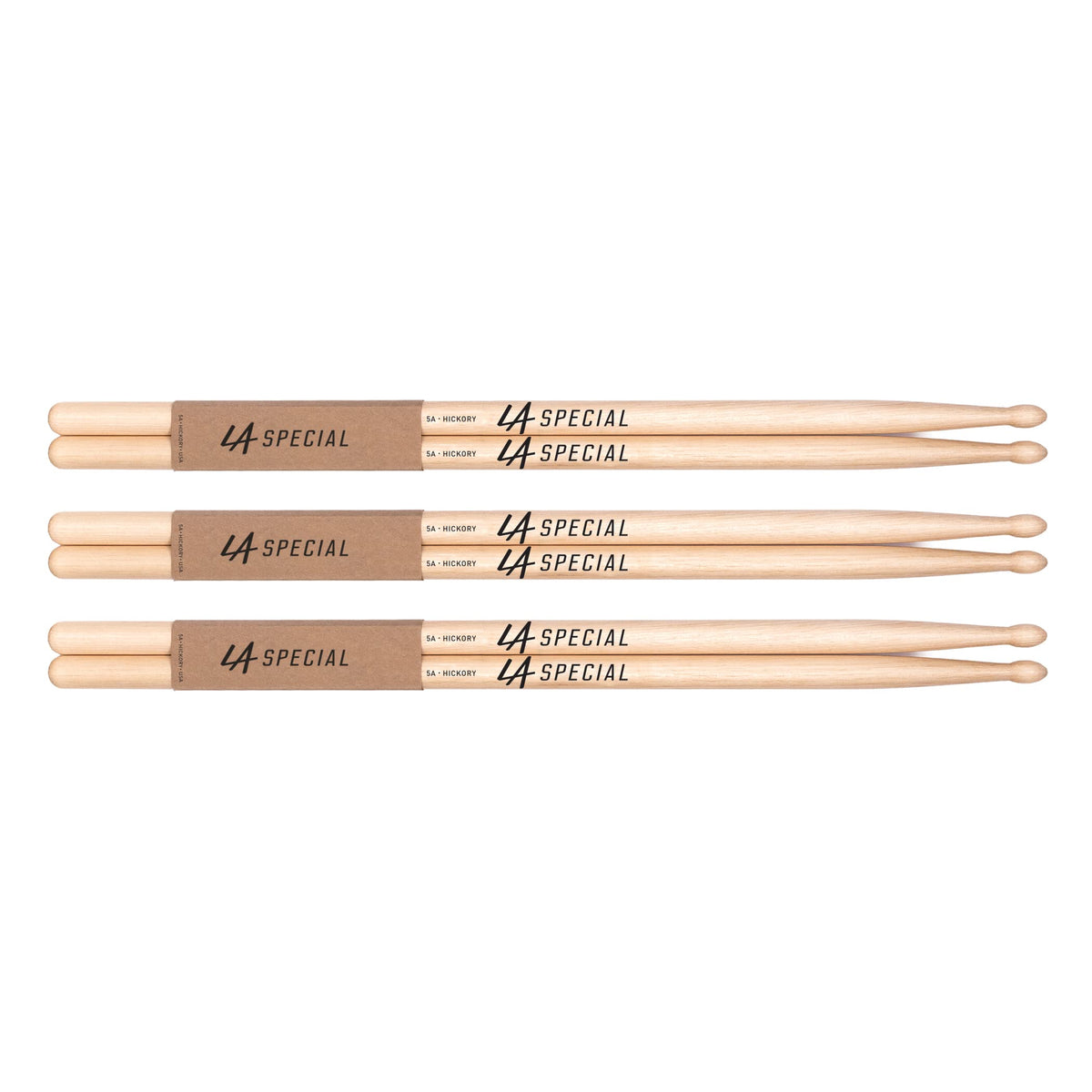 Promark La Specials Drum Sticks   5A Drumsticks   Drum Sticks Set For Acoustic Drums Or Electronic Drums   Oval Wood Tip   Hickory Drum Sticks   Consistent Weight And Pitch   3 Pairs