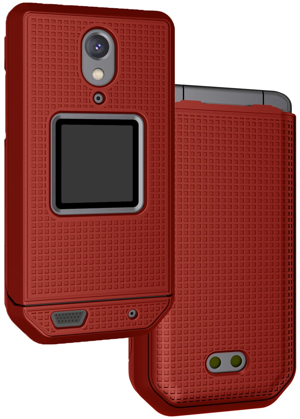 Nakedcellphone Case For Cat S22 Flip Phone, Slim Hard Shell Protector Cover   Red
