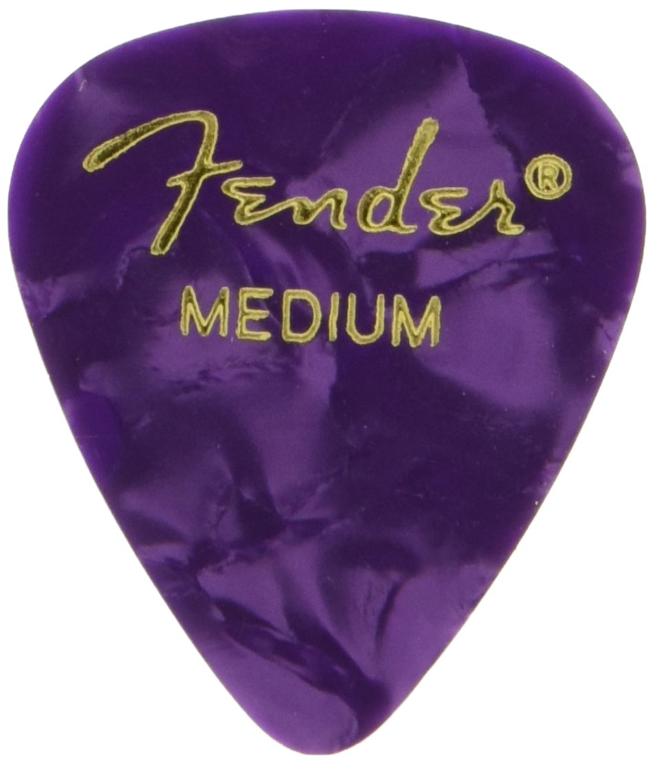 Fender Premium Celluloid Guitar Picks 351 Shape, Purple Moto, Medium, 12 Pack