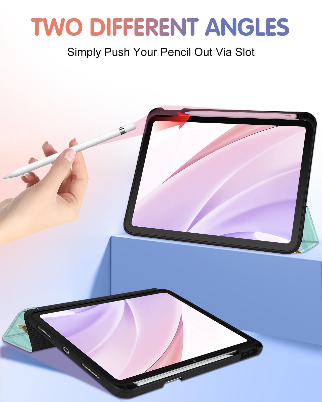 Wazzasoft For Apple Ipad 10Th Generation Case 10.9 Inch Cute Women Girls Folio Cover Teens Giraffe Design Unique Cool With Penci