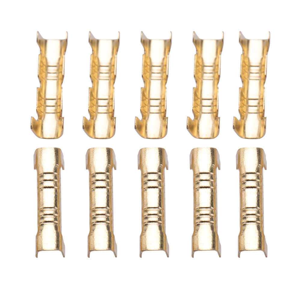 100 Pcs Brass Connectors Kit, Male And Female Spade Quick Splice Quick Electric Wiring Butt Connector For For Car Audio Speaker