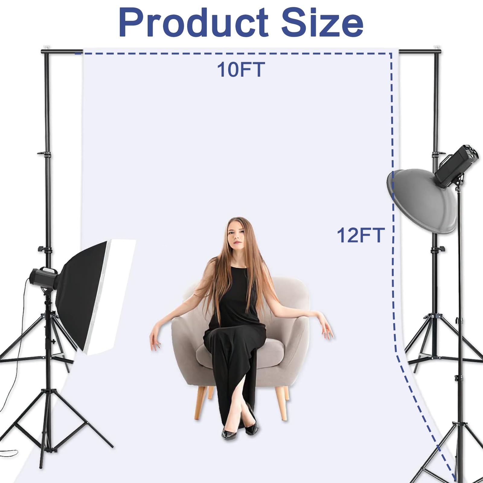 Gfcc 10X12Ft White Backdrop Background   For Photography Photo Booth Backdrop For Photoshoot Background Screen Video Recording P