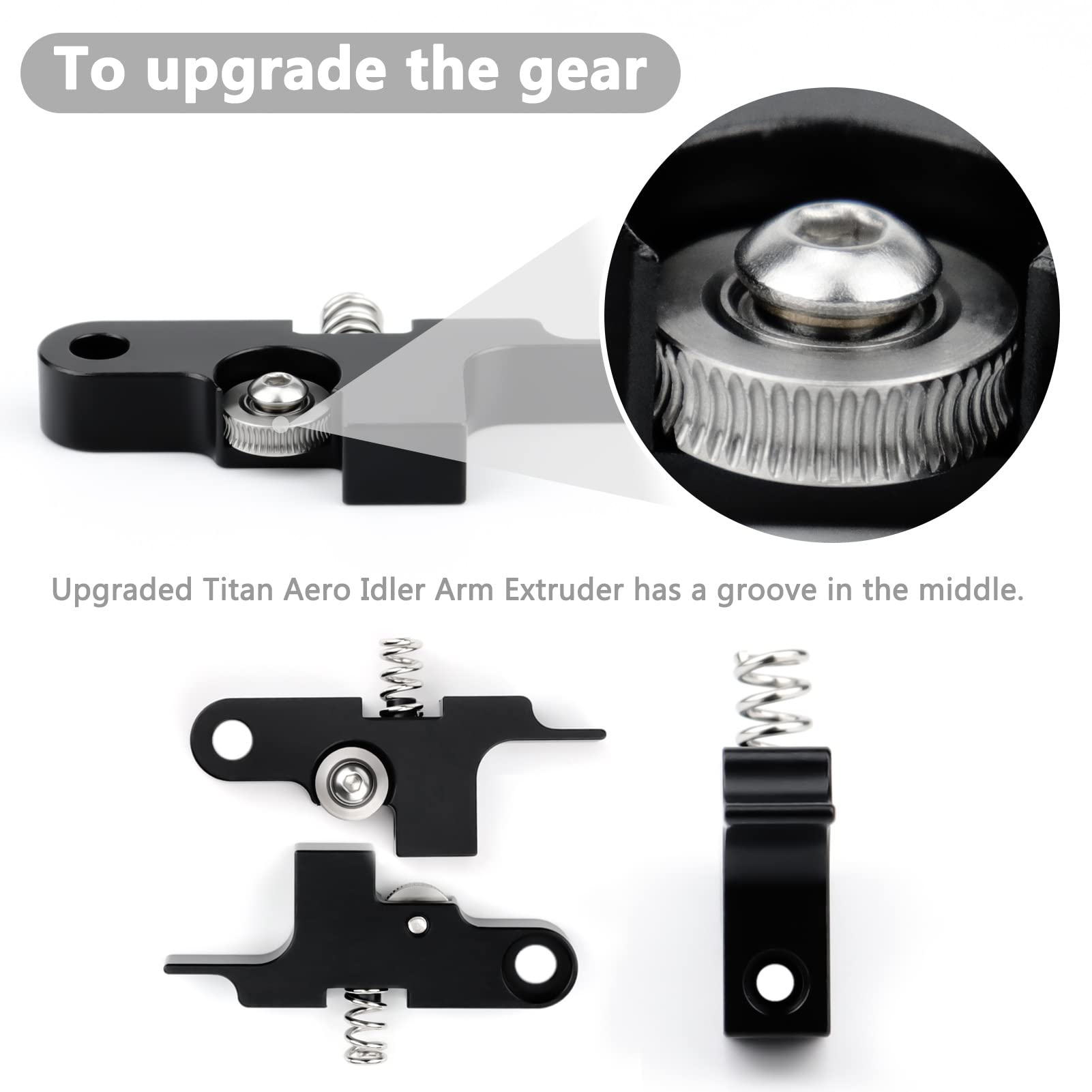 Upgrade Extruder Idler Arm U Groove Gear Bearing Compatible With Sidewinder X1 X2 / Metal Titan Aero Extruder Prusa I3 Mk2 4Max