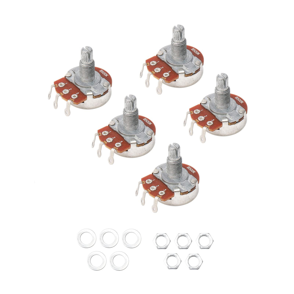 B500K Ohm Big Control Pots Electric Bass Guitar Potentiometers Audio Tone Pot Pack Of 5