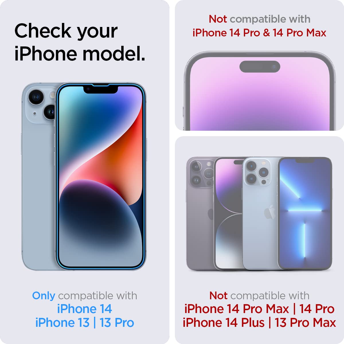 Spigen Tempered Glass Screen Protector [Glastr Ez Fit] Designed For Iphone 14 / Iphone 13 Pro/Iphone 13 [Sensor Protection / 2 P