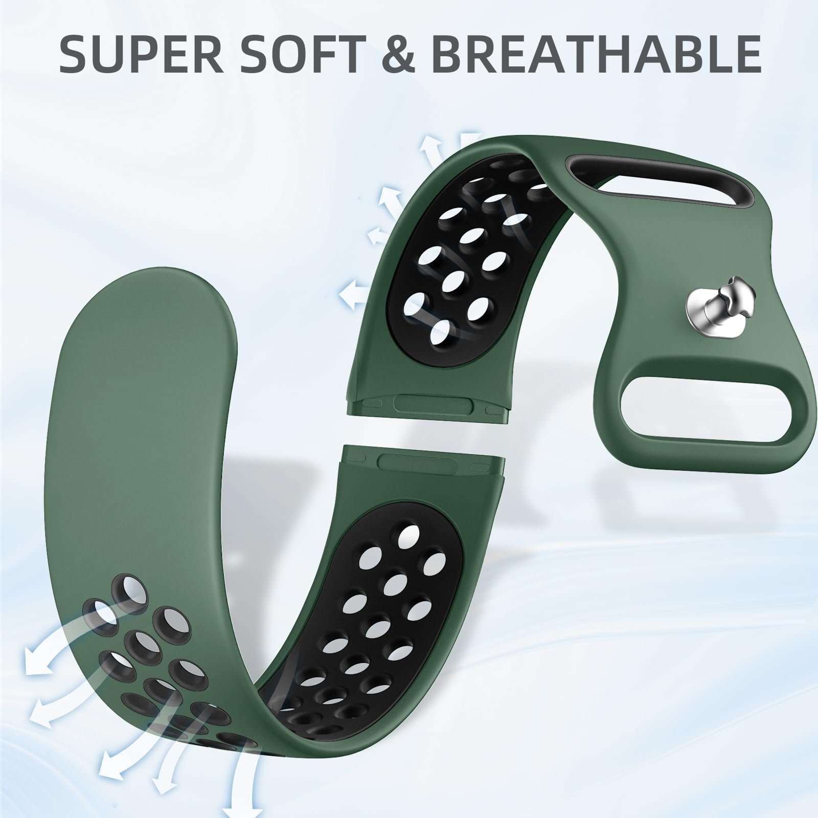 Maledan Bands Compatible For Fitbit Versa 4/Sense 2/Sense/Versa 3 Band Women Men, Waterproof Wristband Replacement Bands With Ai