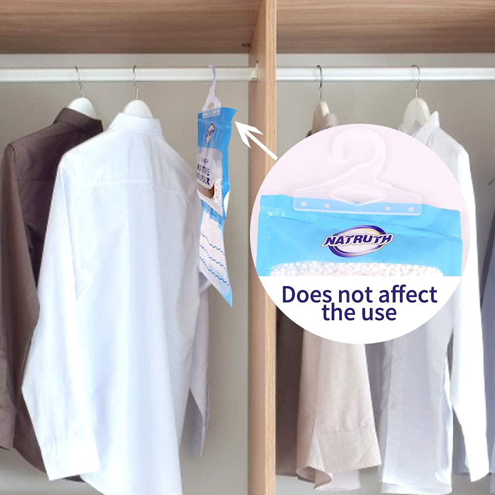 Natruth Moisture Absorber Bag, 12 Packs Fragrance Free Desiccant Hanging Bag,Odor Absorber,Eliminates Odors Creates Fresher Clea