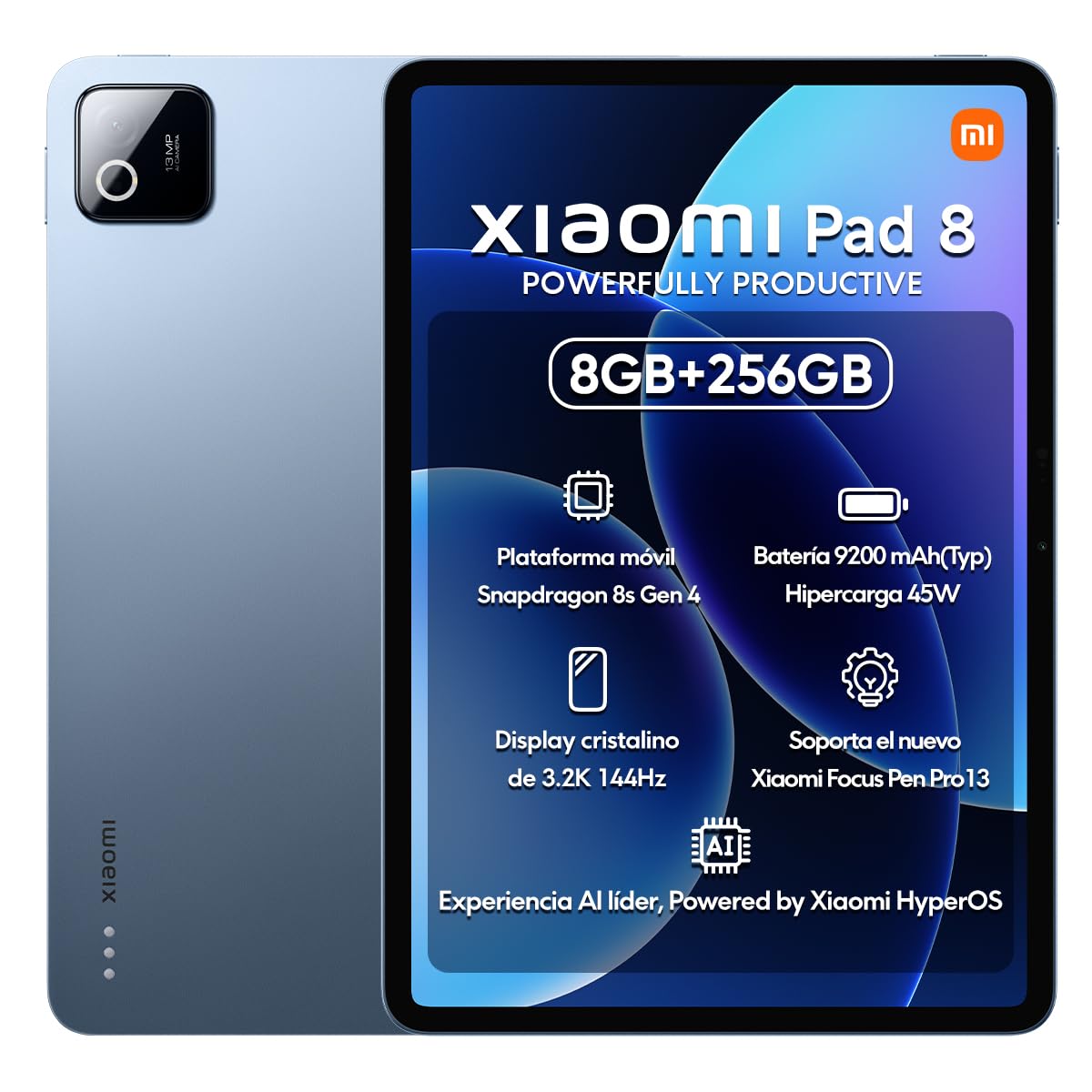 XIAOMI Pad 8 Ai WiFi Version Global (No Calls or Text) 11.2 inches 3.2K 144Hz 9200mAh Four Speakers 13 Mp Model 25097RP43G (Blue