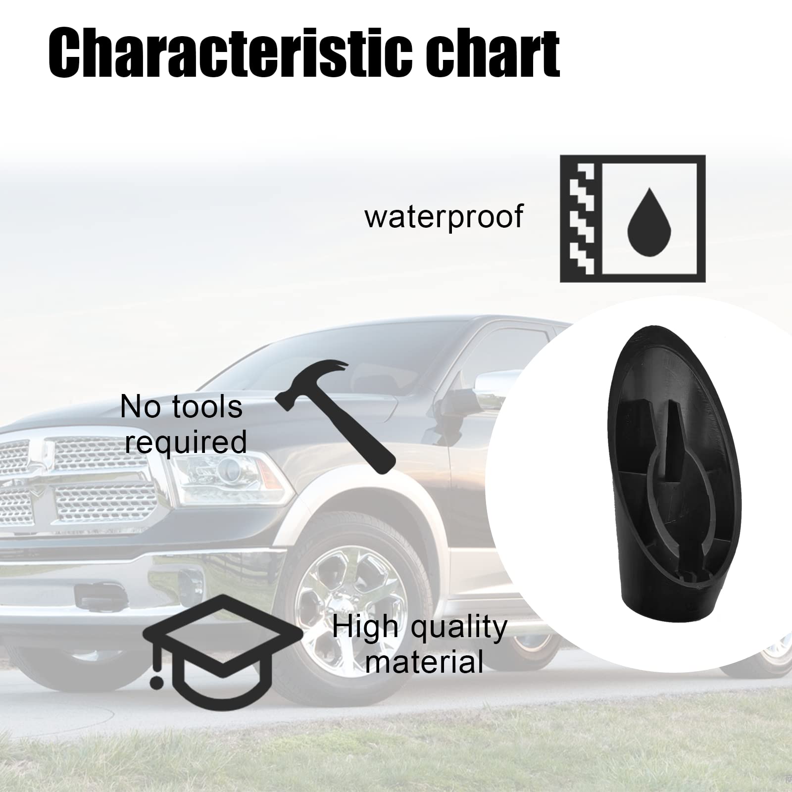 Antenna Ornament Rubber Adapter Base Compatible With 2009 2018 Dodge Ram 1500 2500 3500 4500 5500 Replace 5064395Af Manual Radio
