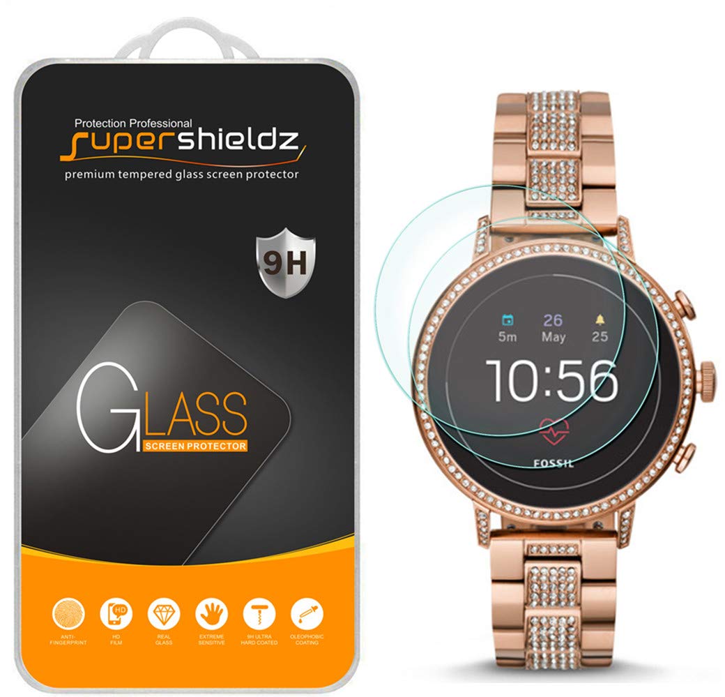 Supershieldz (2 Pack) Designed For Fossil Q Venture Hr Gen 4 Smartwatch Tempered Glass Screen Protector, Anti Scratch, Bubble Fr
