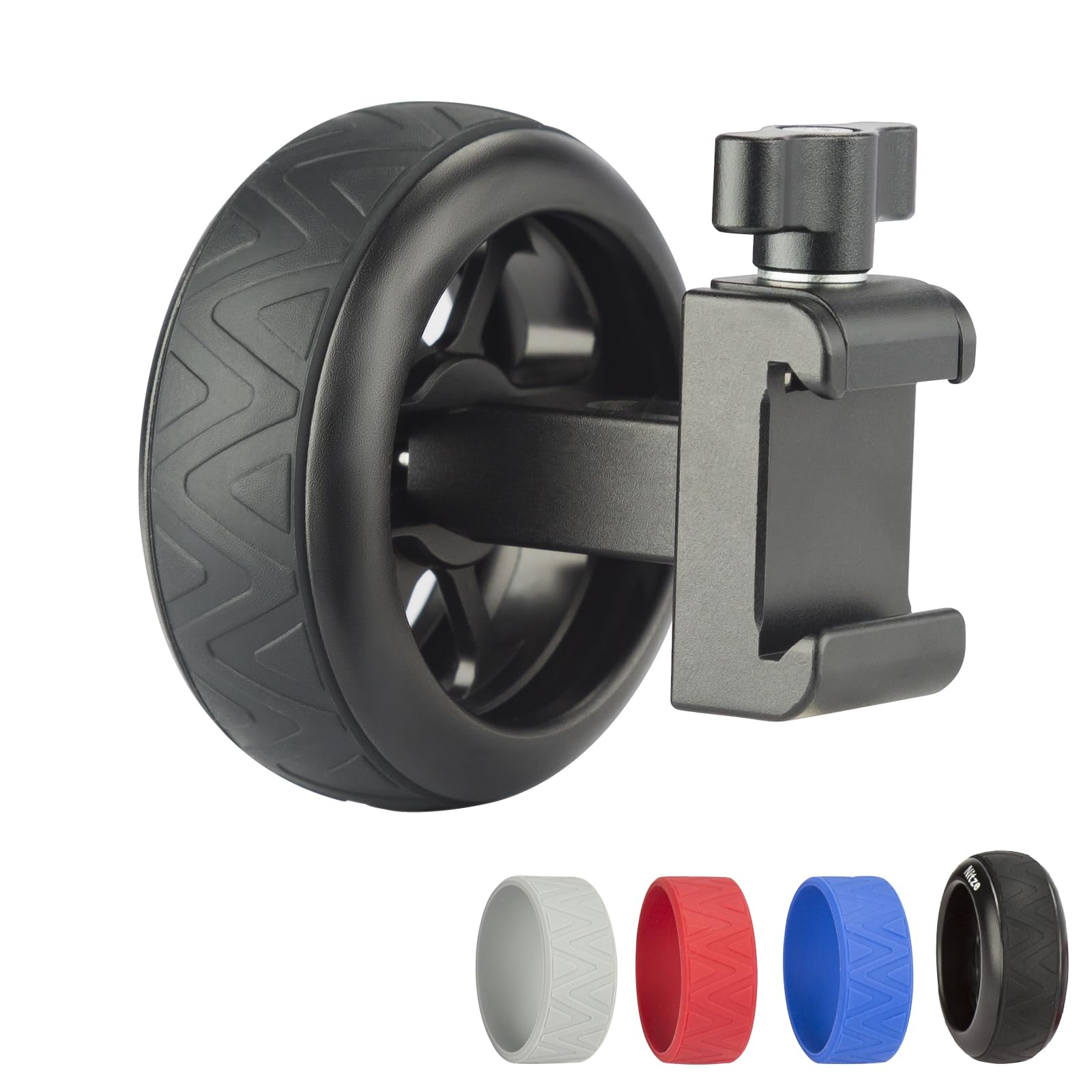 Nitze Side Handle with NATO Clamp, Different Colored Rubber Rings, Aluminum Camera NATO Side Handle for Camera/Monitor Cages - P