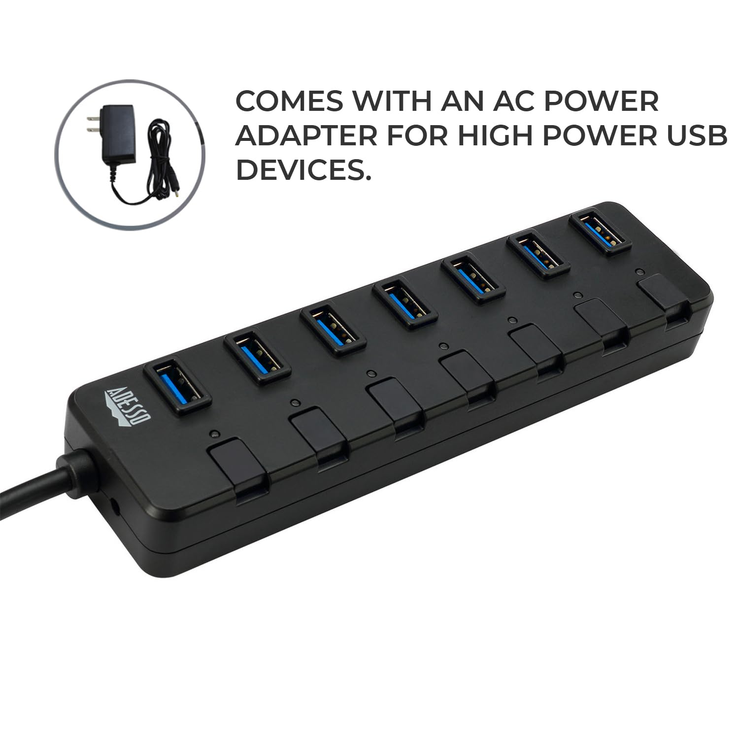 Adesso 7 Port Usb 3.0 Hub