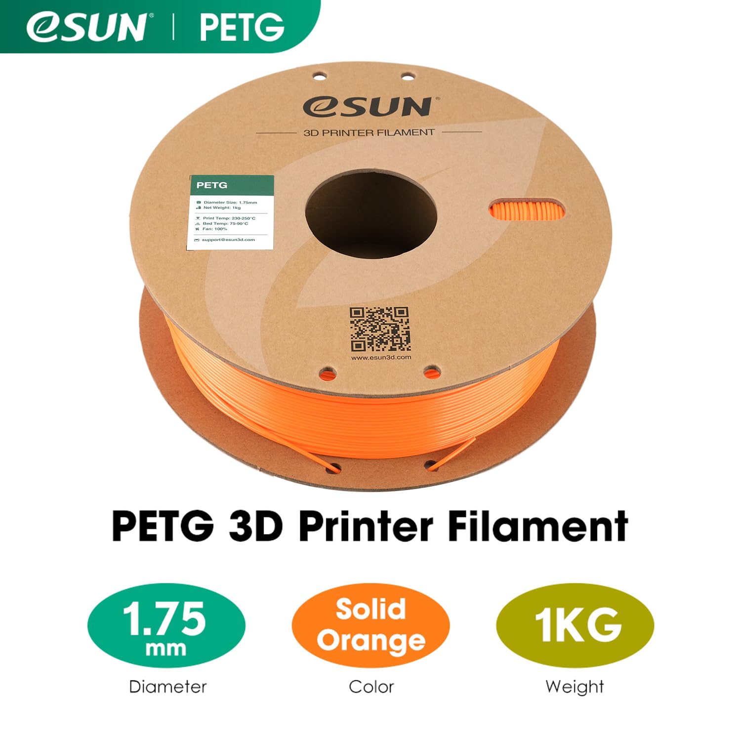 Esun Petg Filament 1.75Mm, 3D Printer Filament Petg, Dimensional Accuracy +/  0.05Mm, 1Kg Spool (2.2 Lbs) 3D Printing Filament F