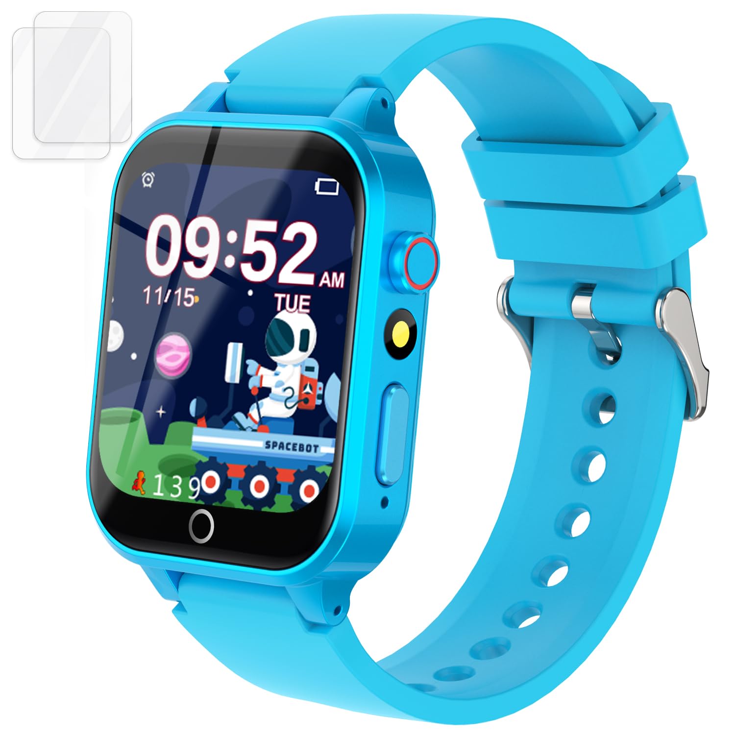 Cosjoype Kids Smart Watch For Kids With 26 Puzzle Games Hd Camera Video Mp3 Player Habit Tracking Learn Card Flashlight 12/24 Hr
