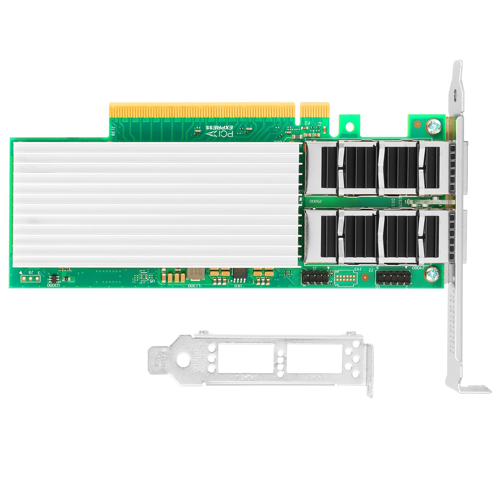 Vogzone 100Gbe Dual Qsfp28 Ports Converged Network Card With Intel E810 Cam2 Chip, Pcie 4.0 X16 Ethernet Nic Lan Adapter Support