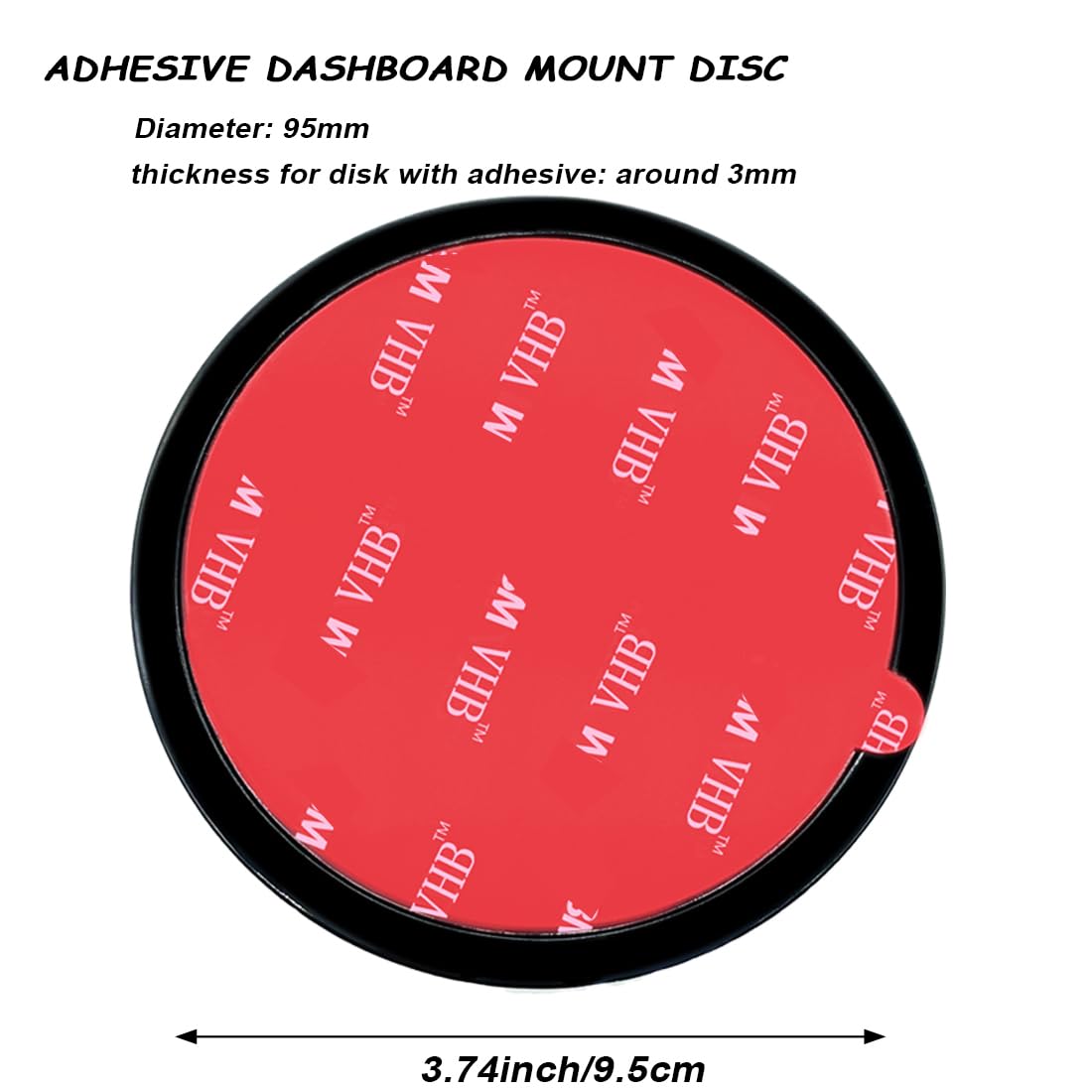 2 Pack 95Mm Strong Adhesive Dashboard Pad Mounting Disk For Suction Cup Phone Mount, 3.74'' Universal Suction Cup Mounting Disc