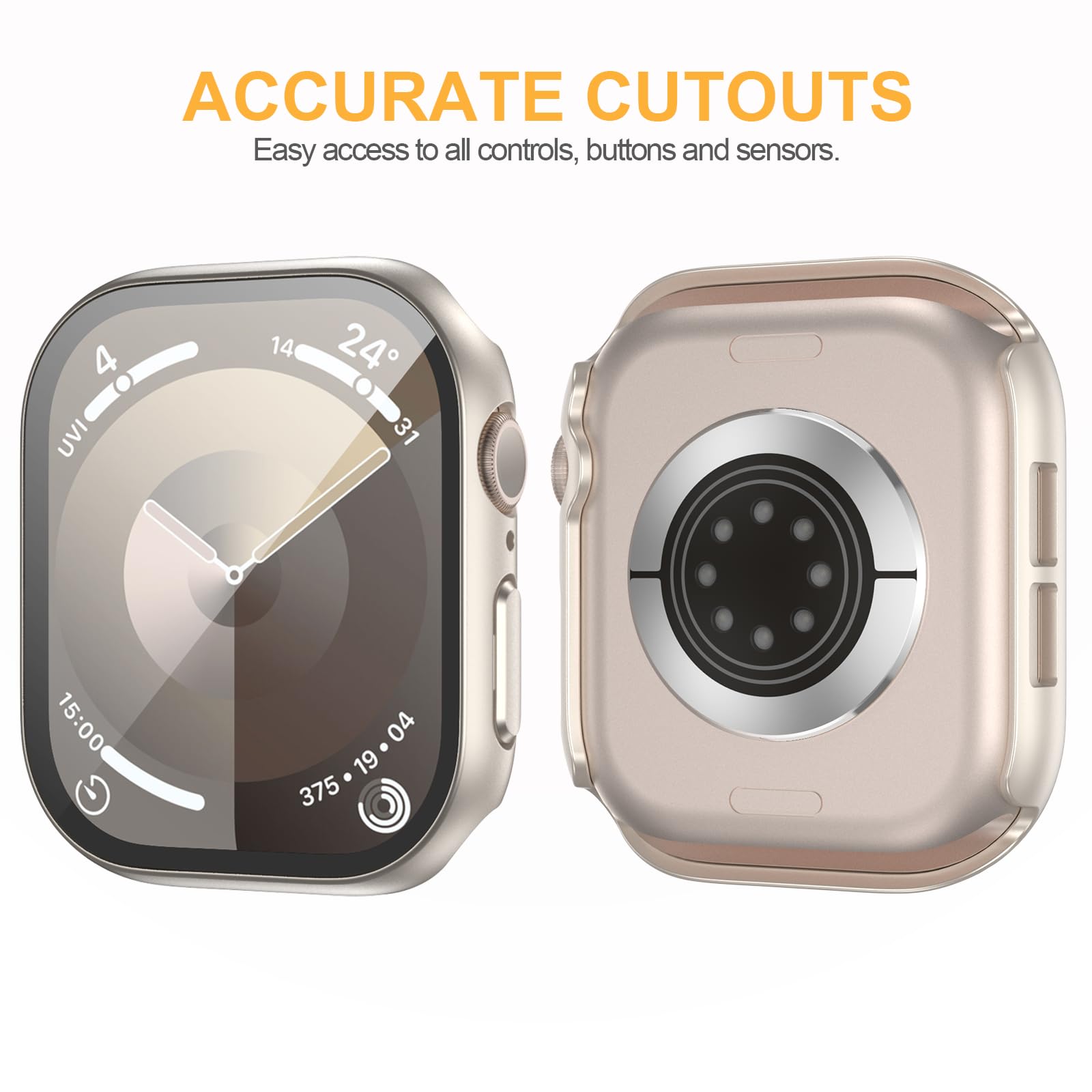 Haojavo 5 Pack For Apple Watch Series 10 Screen Protector Case 42Mm(2024), Pc Hard Cover With Tempered Glass Film Ultra Thin Sli