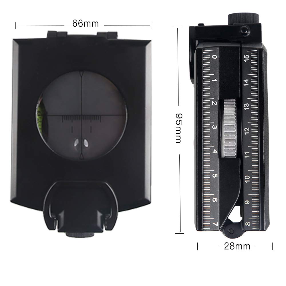 Bijia Professional Multifunctional Compass, All Metal Military Waterproof High Accuracy Compass With Inclinometer And Bubble Lev