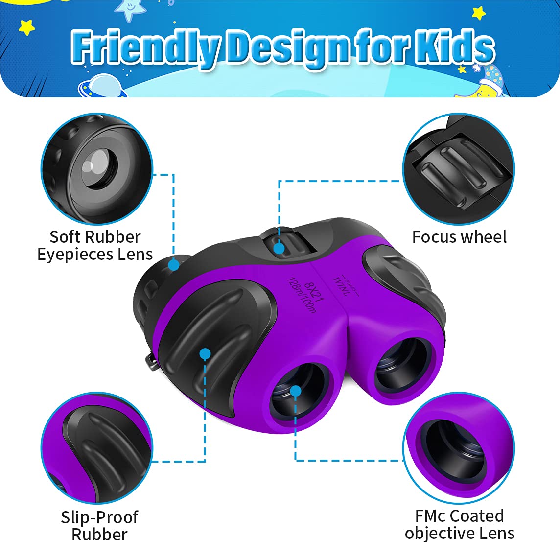 3 8 Years Old Girl Easter Gifts, Vnvdflm Compact Binoculars For Kids Yard Toys, Best Gift For Girls Age 4 10 To Watching Birds,