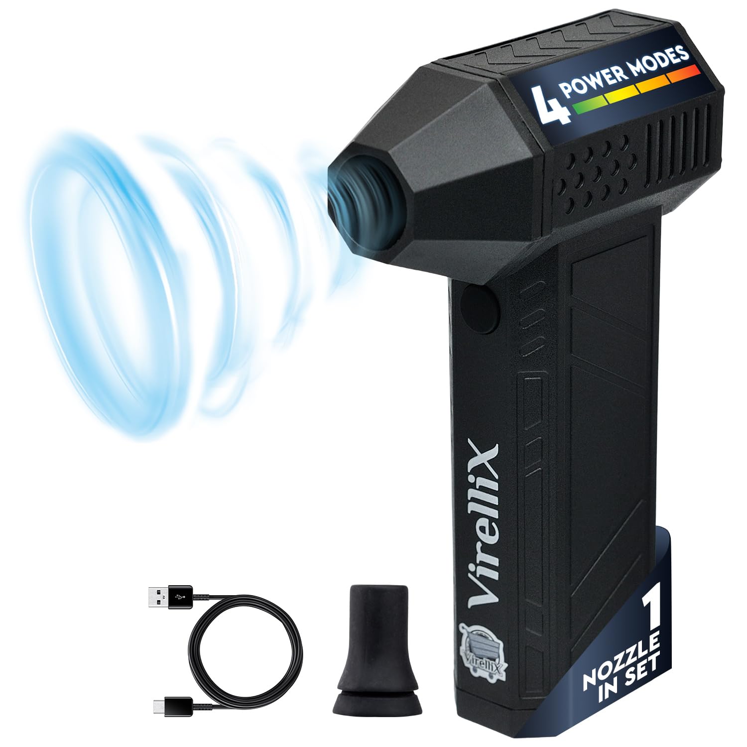 Powerful Electric Air Duster for PC - Turbojet 150000 RPM Air Blaster for Car Detailing - Rechargeable Air Duster for Electronic