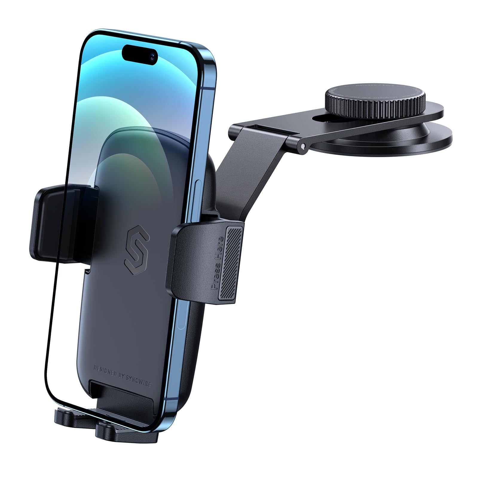 Syncwire Car Phone Holder For Universal Dashboard [Super Stable] Car Phone Mount Foldable Aluminum Alloy Arm For Iphone 16 15 14