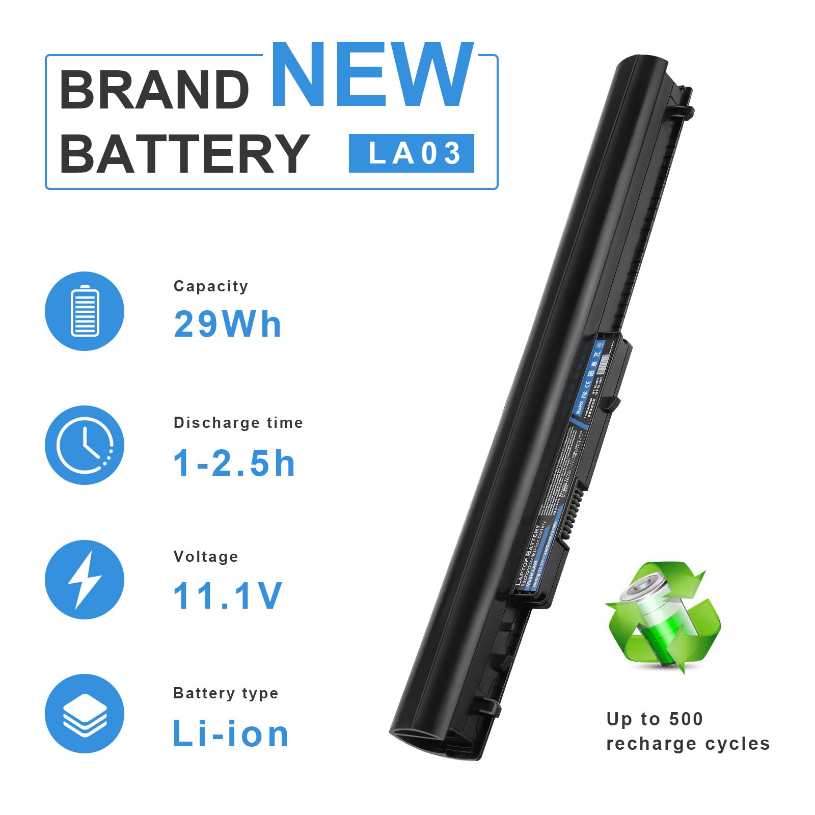 Fancy Buying Laptop Battery for HP LA03 LA03DF 776622-001 2600mAh 11.1V Li-Polymer