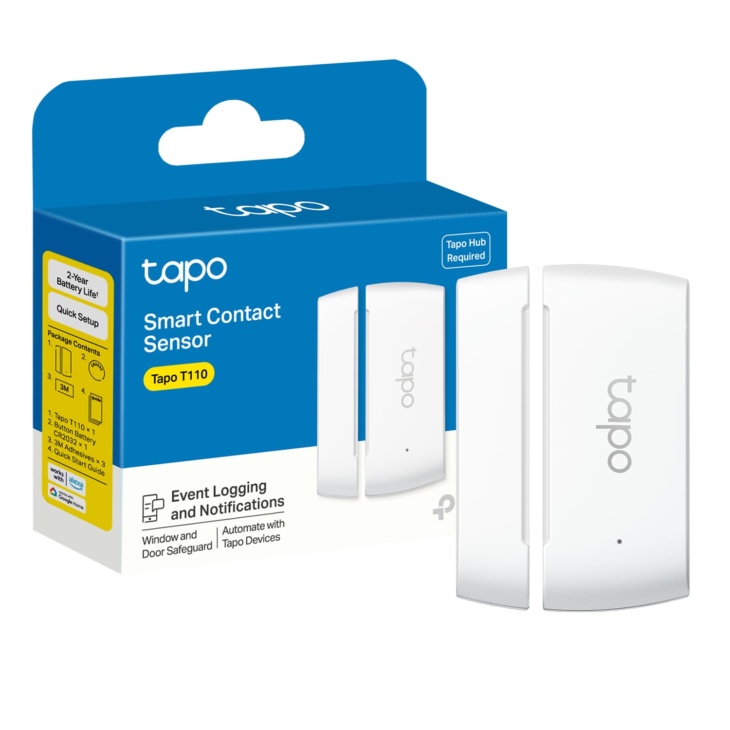 Tp Link Tapo Door Sensor Mini, Requires Tapo Hub, Long Battery Life W/ Sub 1G Low Power Wireless Protocol, Contact Sensor, 15Mm 