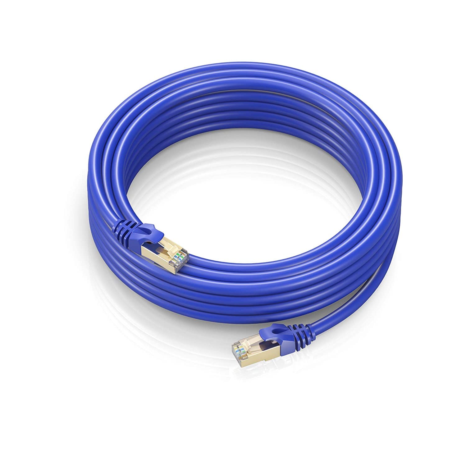 Cat 7 Ethernet Cable 12 Ft   High Speed Internet & Network Lan Patch Cable, Rj45 Connectors   12Ft / Blue   Perfect For Gaming, Streaming, And More