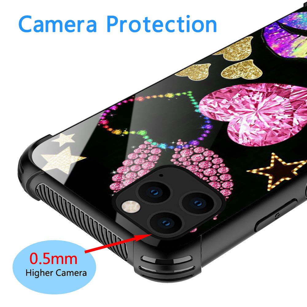 ZHEGAILIAN iPhone 13 Pro Max Case Diamond Loving Lips Organic Glass TPU