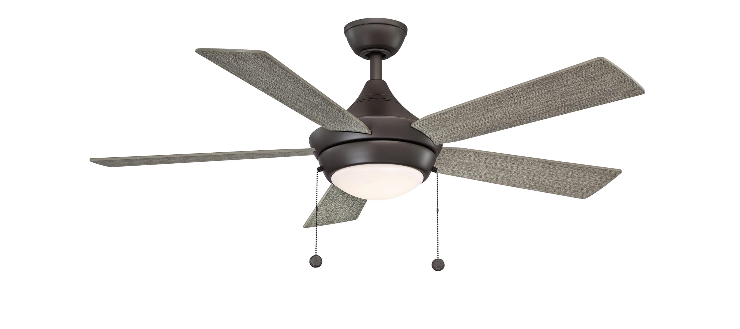 AireDrop Pull Chain 48 inch Indoor Ceiling Fan with LED Light Kit - Matte Greige with Weathered Wood Blades