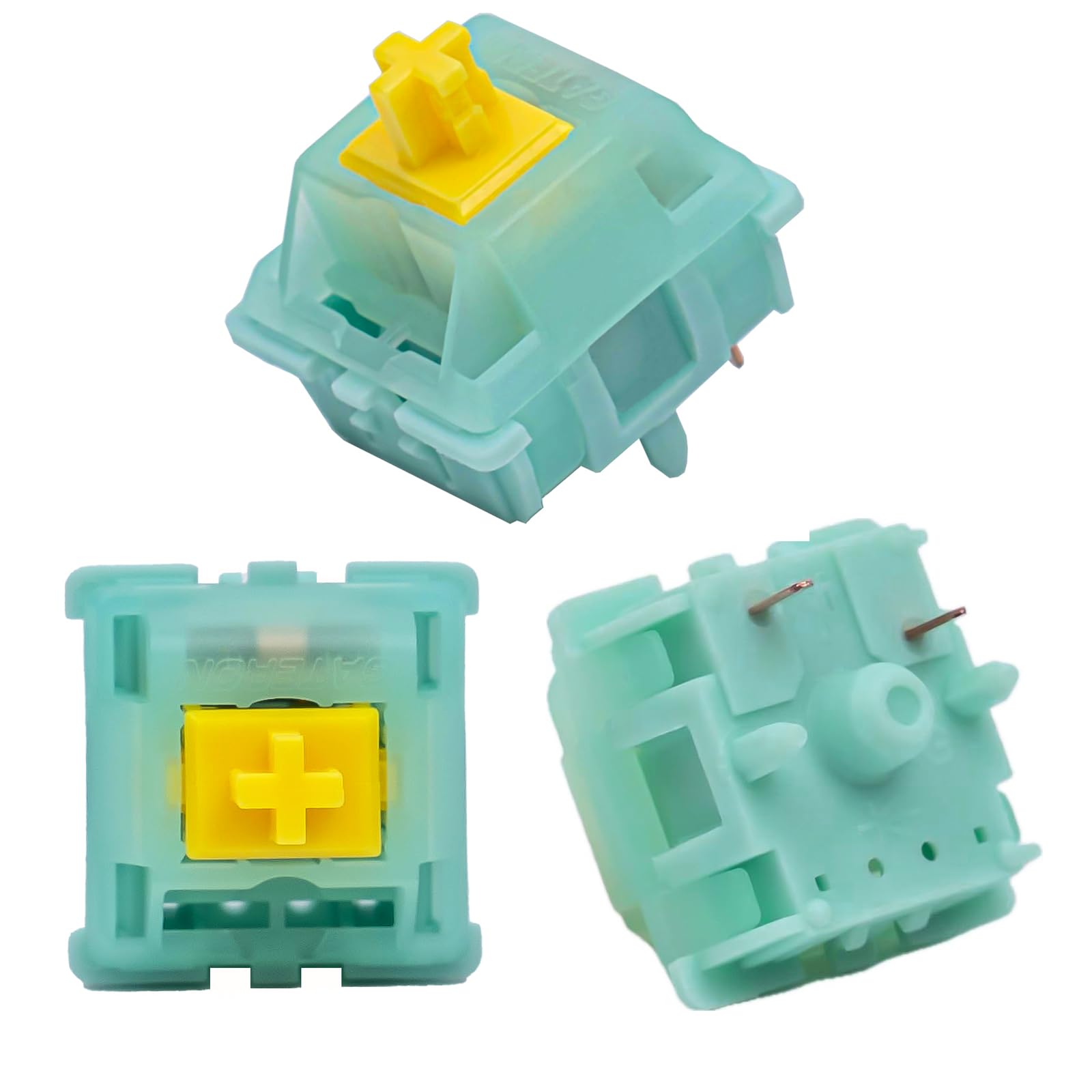 Gateron Jade Series Jade Yellow Pro V3 Linear Keyboard Switch,5 Pin 55Gf Pre Lubed Gaming Keyboard Switch Compatible With All Mx