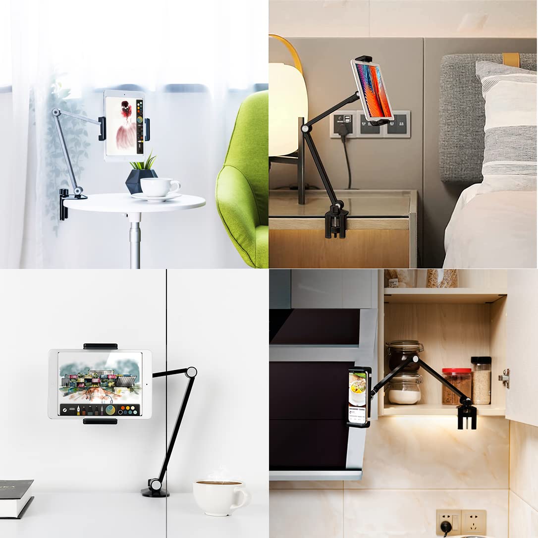 Inifispce Ipad Desk Mount, Tablet Holder, Multi Angle Adjustable Tablet Stand For 4.7''  13'' Screen Microsoft Surface Pro Serie