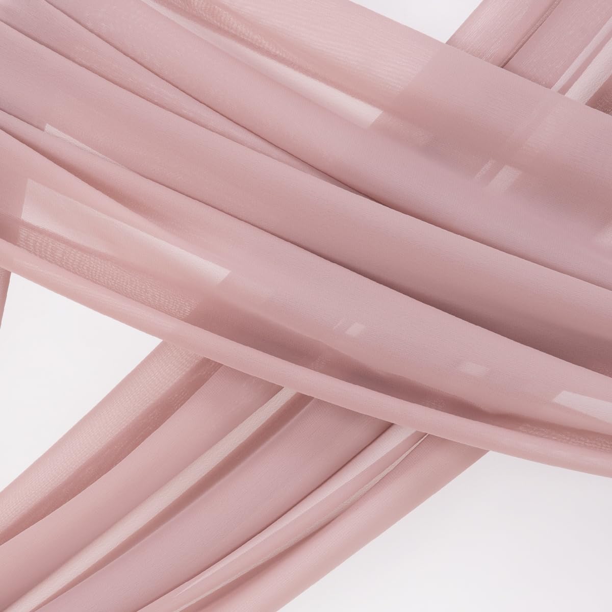 Socomi Wedding Arch Draping Fabric 2 Panels 29'' X 19Ft Dusty Rose Sheer Chiffon Curtain Drapes 6 Yards For Wedding Ceremony Bir