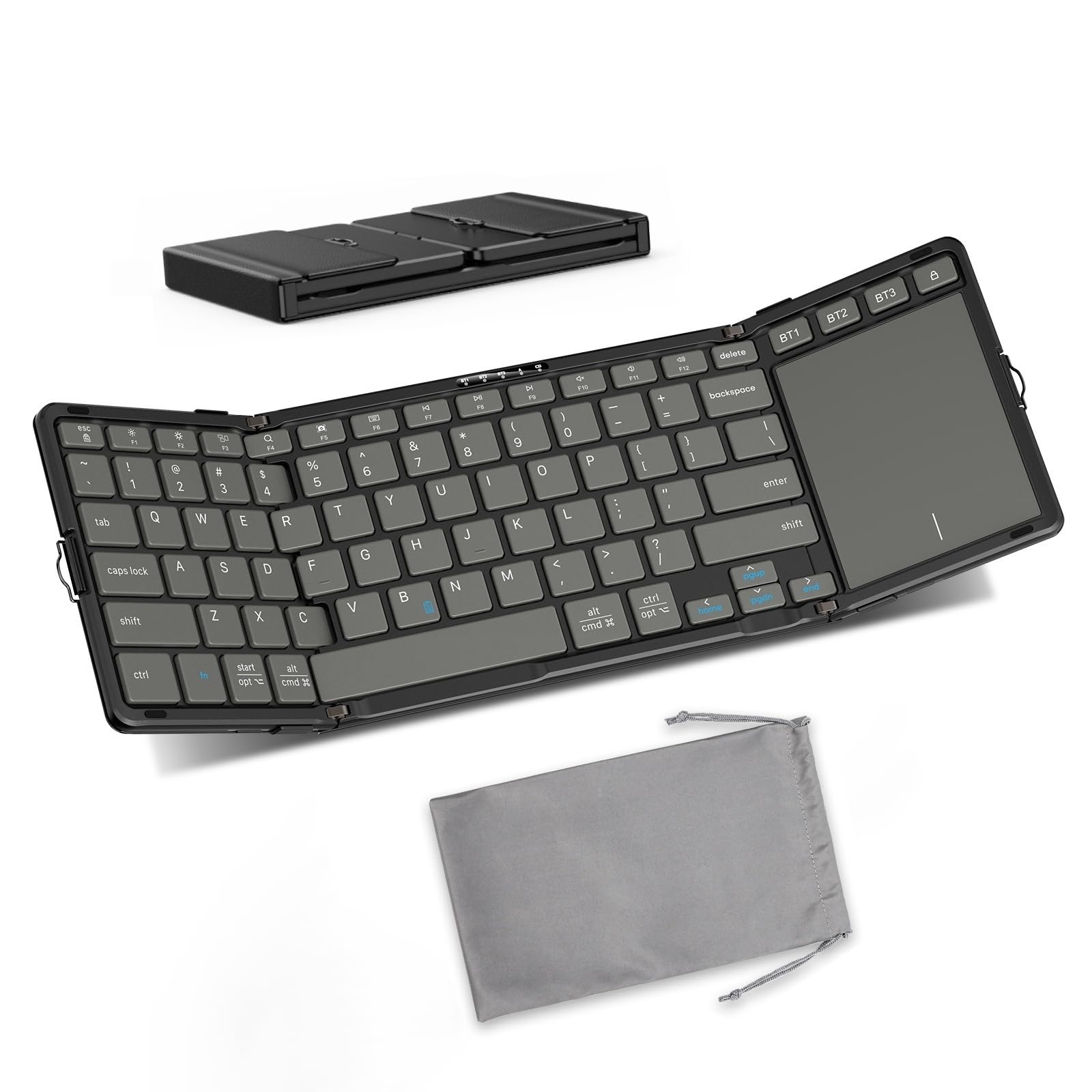 OMOTON Foldable Bluetooth Keyboard with Trackpad for Windows/Android/iPadOS