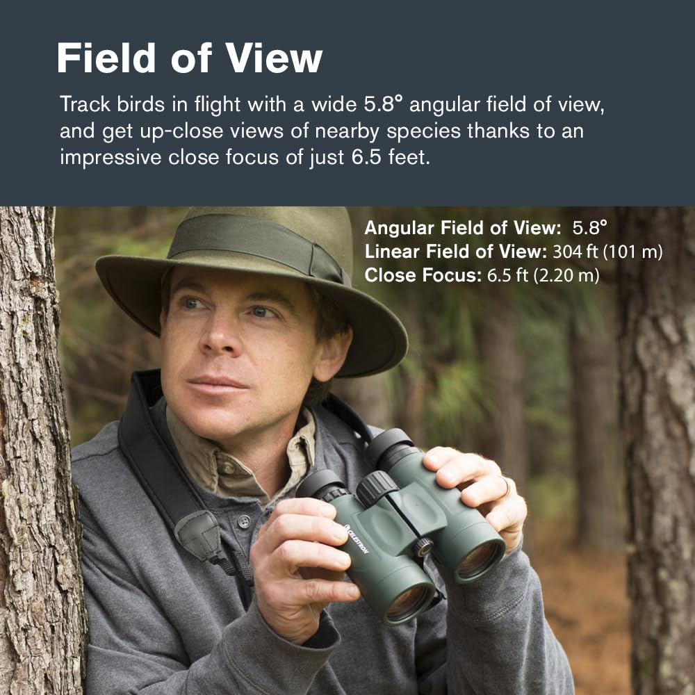 Celestron - Nature Dx 10X42 Binoculars - Ideal For Birding And Outdoors - 42Mm Objective Lenses - 5.8 Field Of View - Bak-4 Pris