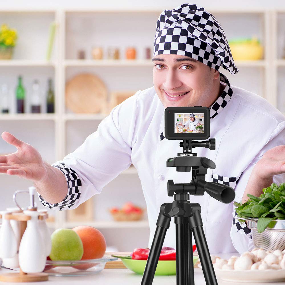 Sametop Tripod Adapter Aluminum Screw Mount Compatible With Gopro Hero 12, 11, 10, 9, 8, 7, 6, 5, 4, Session, 3+, 3, 2, 1, Hero