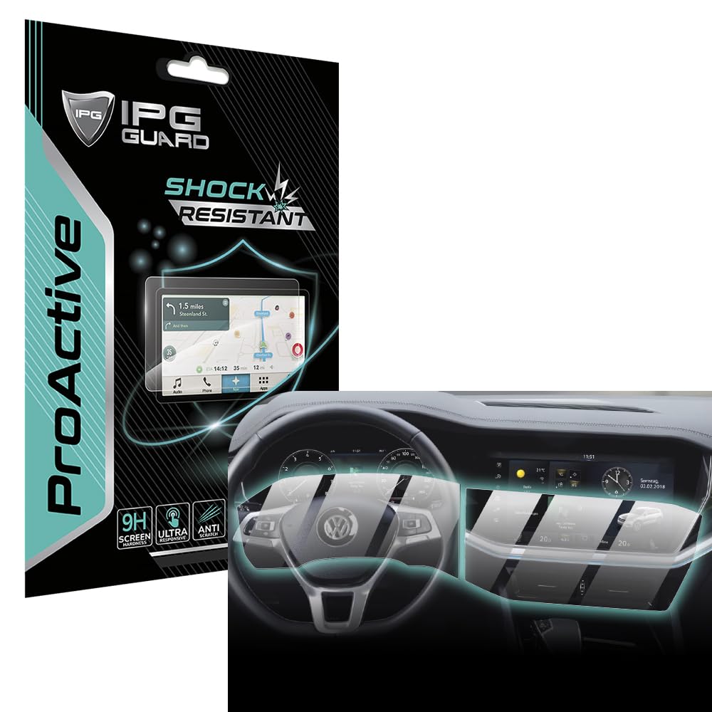 IPG ProActive for VOLKSWAGEN 2023-2025Touareg 12.3 Dashboard + 15 Navigation Display 9H Hardness Screen Protector Nano Ceramic F