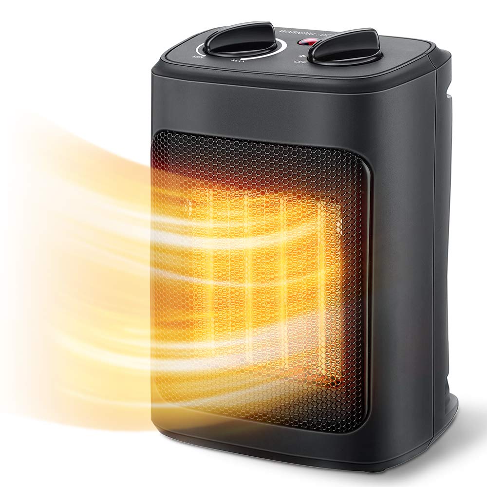 Space Heater, 1500W Electric Heaters Indoor Portable With Thermostat, Ptc Fast Heating Ceramic Room Small Heater With Heating An