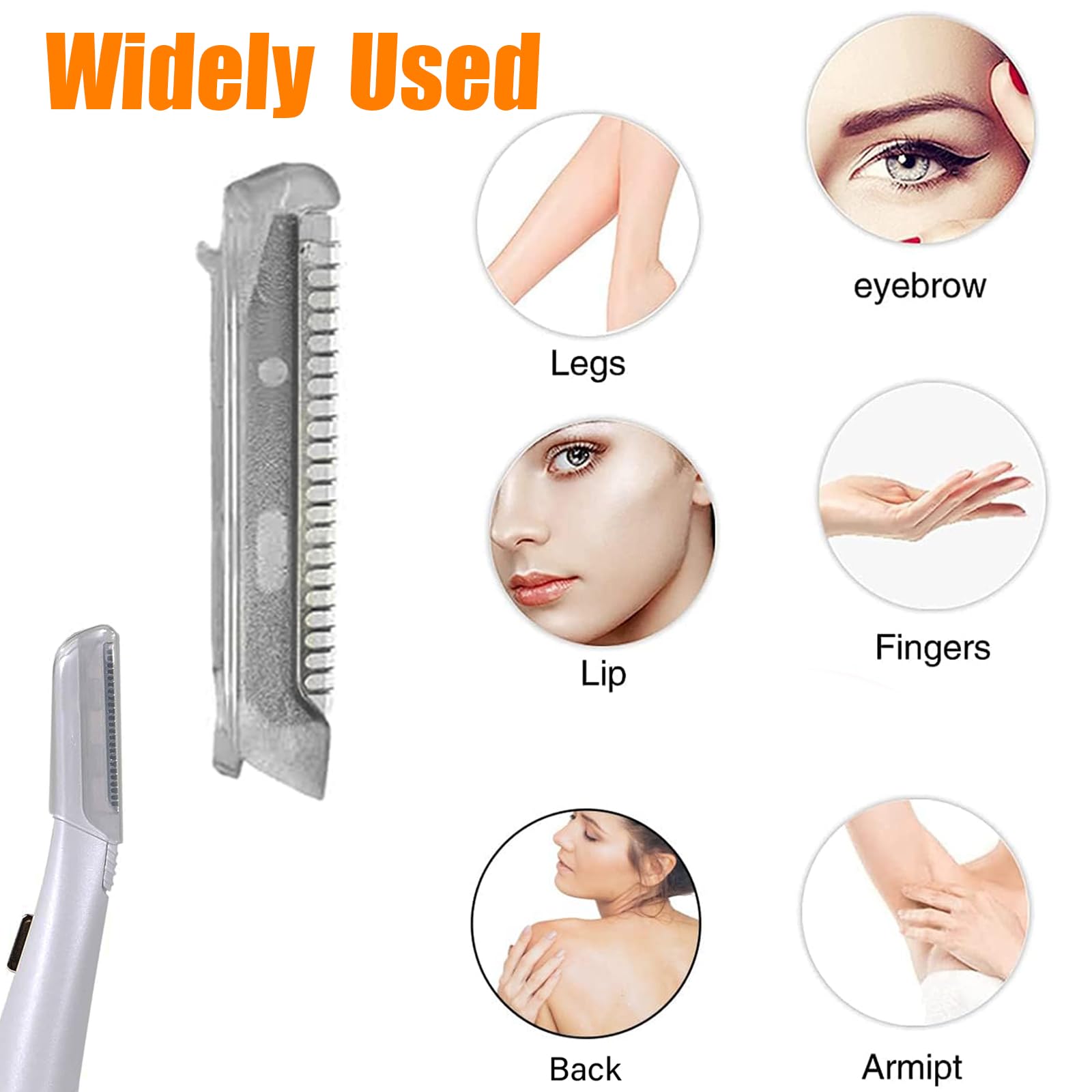 18 Pieces For Flawless Replacement Heads For Finishing Touch Flawless Dermaplane Glo, Lighted Facial Exfoliator, Replacement Bla