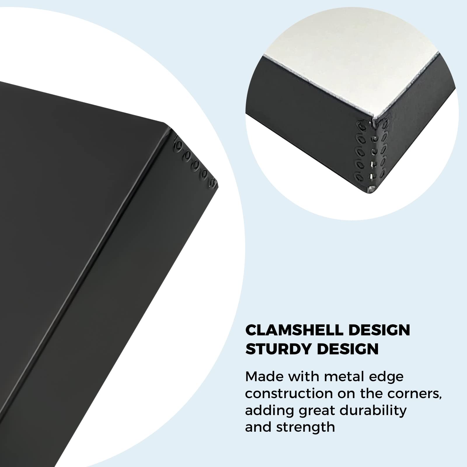 Golden State Art, Archival Folio Storage Box 16X20, Clamshell Design With Metal Edge, Preserve And Store Photos Documents Cards Prints Arts And Crafts Diy, Black