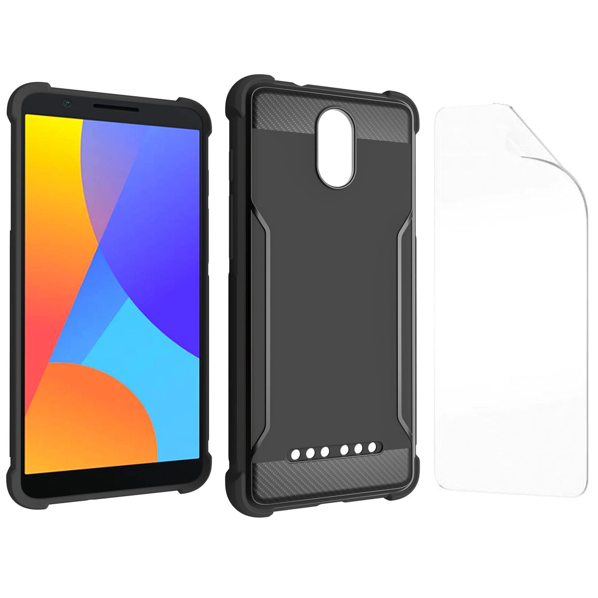 Jioeuinly Umx U696Cl Case Thickened Protection Compatible For Umx Unimax U696Cl Phone Case + Film Soft Tpu Screen Protector Blac