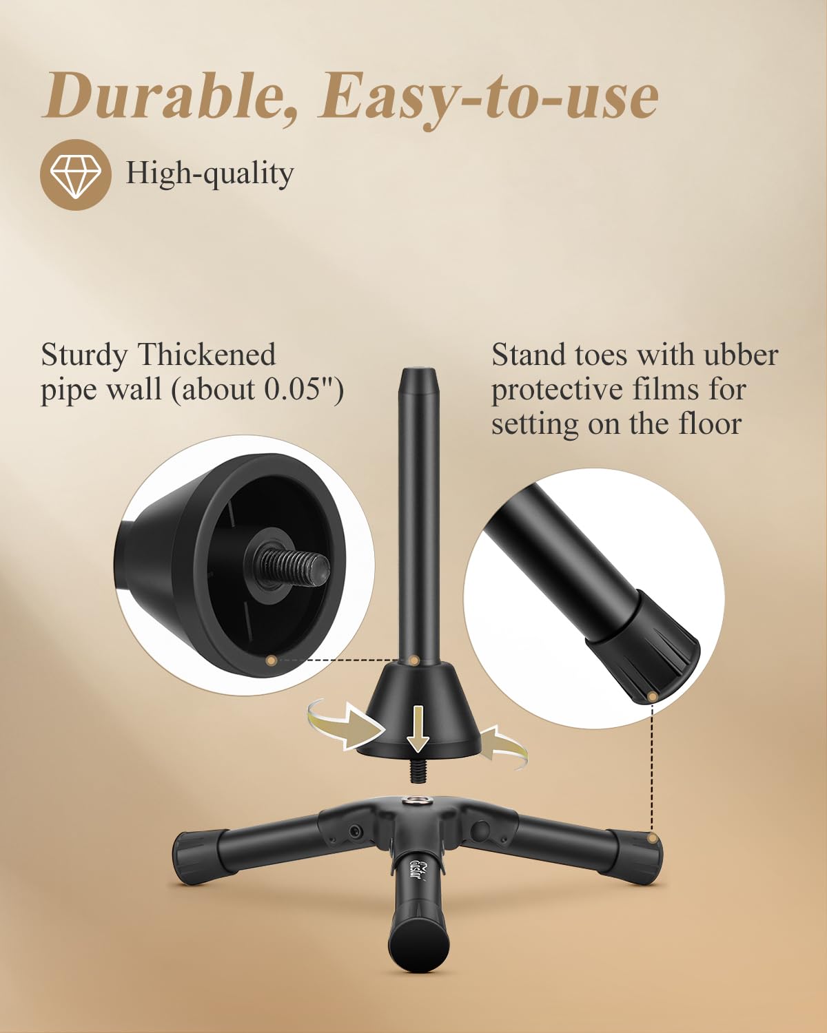 Eastar Flute Clarinet Stand, Portable Tripod Double Purpose Stand Holder For Flute Woodwind Instrument With Flannel Bag, Est  00