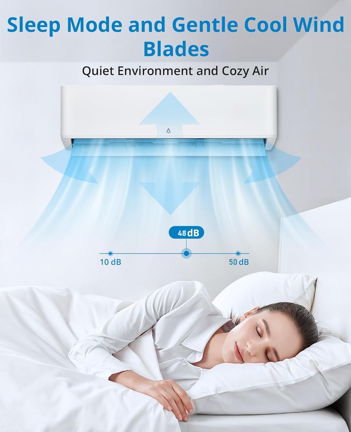 9000 Btu Mini Split Air Conditioner, 23 Seer2 Mini Split Ac/Heating System, Inverter Ductless Air Conditioner W/Wifi,Pre Charged