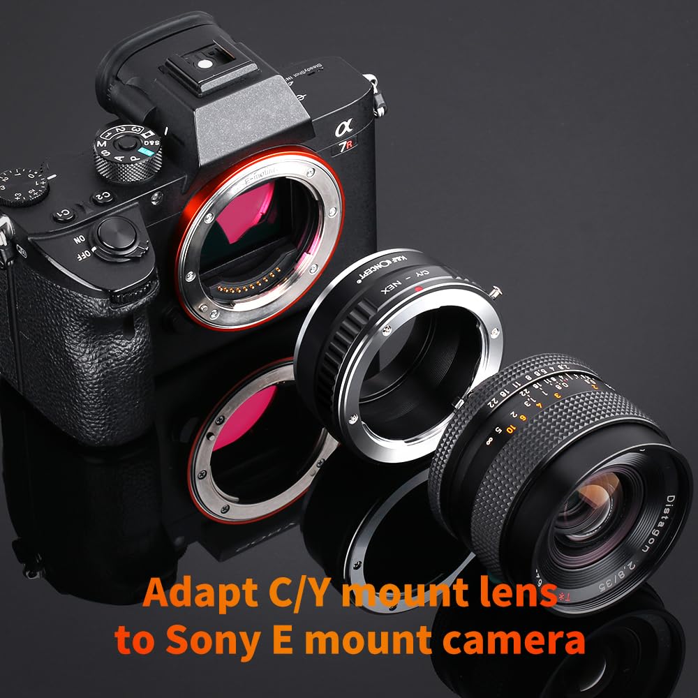 K&F Concept Lens Mount Adapter, Contax/Yashica (C/Y) Lens To Sony Alpha Nex E Mount Camera