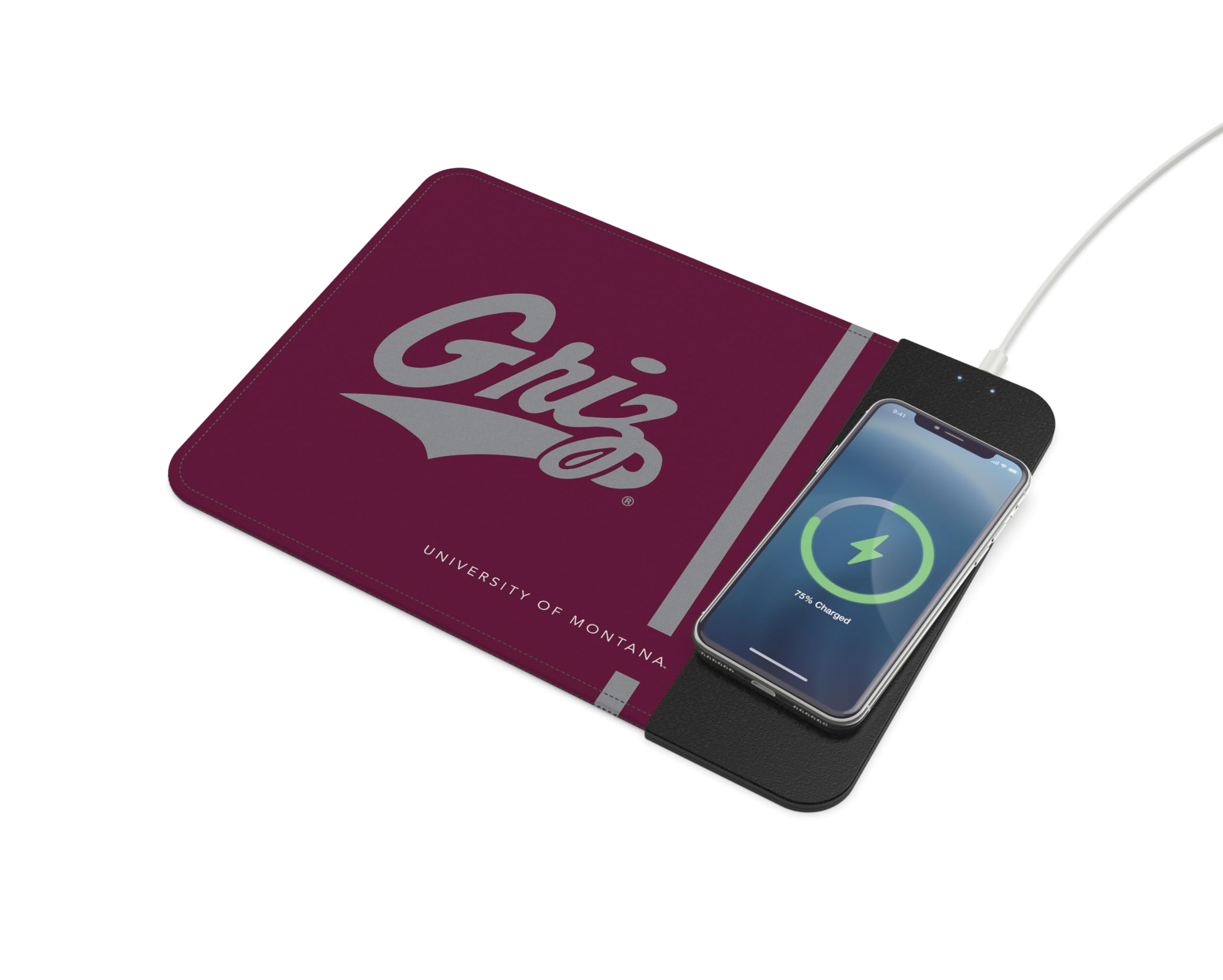 Soar Ncaa Wireless Charging Mouse Pad, Montana Grizzlies