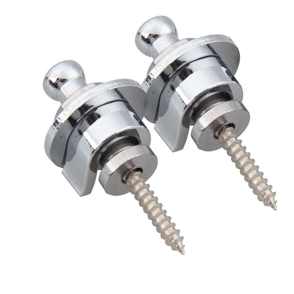 MERISHOPP 2PCS Skidproof Strap Lock for Electric Guitar Bass Silver|AcousticElectric Guitar|Electric Guitar|Guitar Accessories