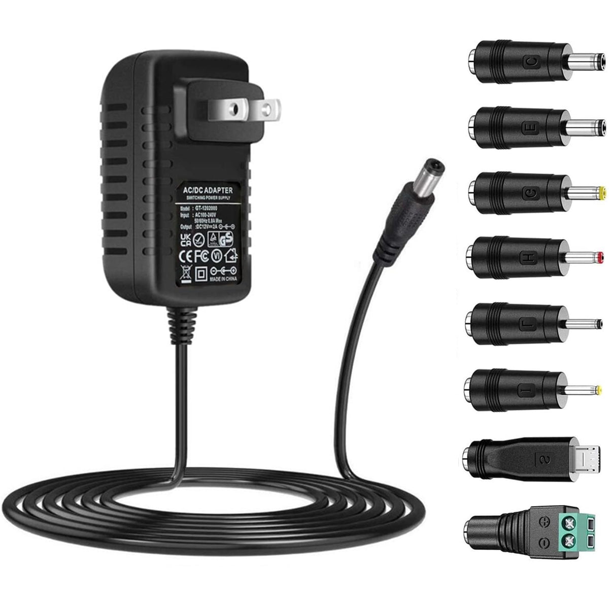 Guanting Universal Ac Adapter 12V 2A Power Supply Charger 24W Ac110V To Dc12V 2000Ma 1500Ma 1000Ma 500Ma Power Driver 8 Dc Plug